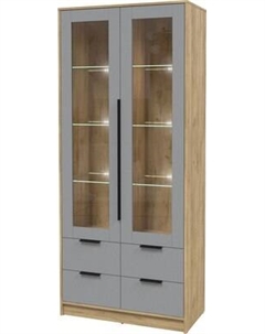 Шкаф с витриной Интерлиния Концепт КТ-ШВ2 с подсветкой