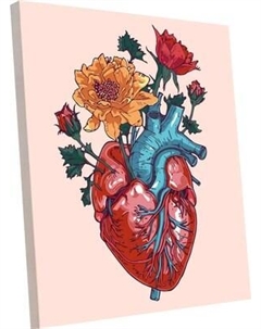 Картина по номерам PaintLine Сердце в цветах / PL-00366 Paintline
