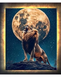 Картина по номерам Молли Лев под луной 40x50 / LHR0025 Molli