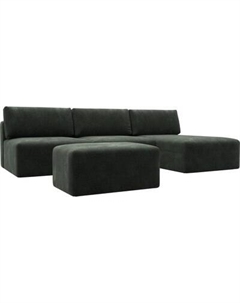 Комплект мягкой мебели Лига Диванов Лига-060 НПБ Лонг угол универсальный с пуфом / 129517 Лига диванов