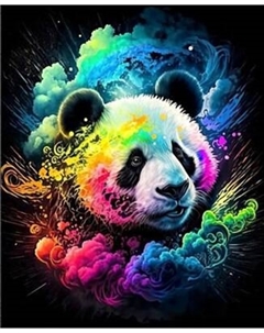 Картина по номерам Флюид Красочная панда 40x50 / BHR0563
