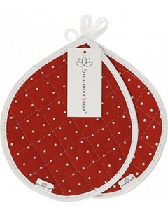 Набор прихваток Домашняя мода Горошек на красном Капелька 20х25