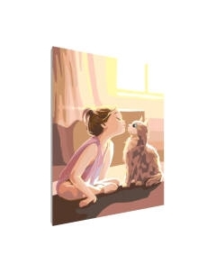 Картина по номерам PaintLine Девочка с котиком / 2037761677477 Paintline