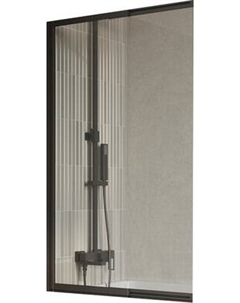 Стеклянная шторка для ванны BelBagno LUCE-VF-11-80/145-C-NERO Belbagno