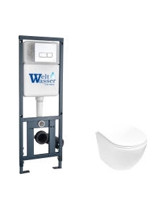 Унитаз подвесной с инсталляцией WeltWasser Marberg 410 + Merzbach 043 MT-WT + Mar 410 SE GL-WT Weltwasser
