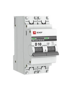 Выключатель автоматический EKF ВА 47-63 2P 10А (D) PROxima / mcb4763-2-10D-pro Ekf
