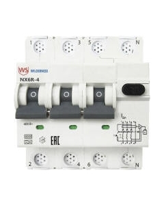 Дифференциальный автомат Wilderness NX6R 3P+N C20 30mA AC 6kA / NX6R-4-020C-030AC