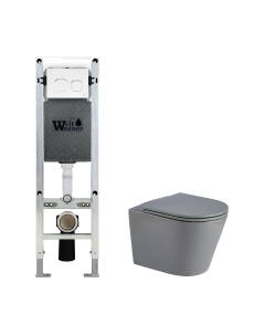 Унитаз подвесной с инсталляцией WeltWasser Amberg 350 ST + Salzbach 041 MT-GR + Amberg RD-WT Weltwasser