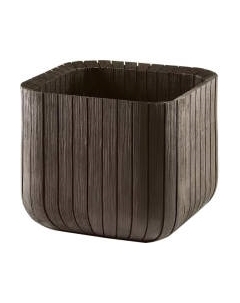 Кашпо Keter Wood Look Cube Planter L / 229533