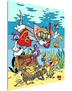 Картина по номерам PaintLine Том и Джерри. Подводный мир / PL-00185 Paintline