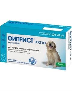 Капли от блох Elanco Фиприст спот он для собак 20-40кг