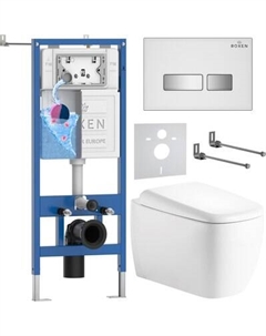 Унитаз подвесной с инсталляцией Roxen StounFix Dual Fresh 968524