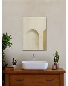 Зеркало Дабл-Ю Без полки 50x70 фацет 2 варианта навеса / ZRK50X70F Дабл-ю