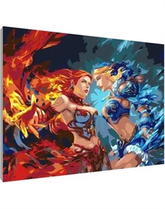 Картина по номерам PaintLine Дота 2. Лина и Кристал Мейден / PL-00176 Paintline