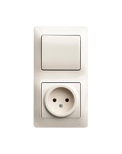 Блок выключатель+розетка Systeme (Schneider) Electric Glossa GSL000260 Systeme (schneider) electric