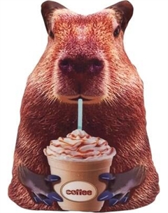 Мягкая игрушка Malvina Капибара с кофе 24см / 201.1.3 Мальвина