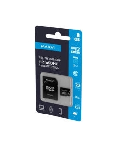 Карта памяти Maxvi microSDHC 8GB class 10 UHS-I (1)