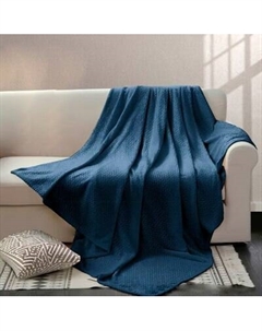 Плед Бояртекс Велсофт с тиснением Зигзаг Темный деним 19-4118