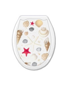 Сиденье для унитаза Еврокомфорт Ракушка на белом 104-406-00