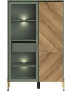 Шкаф с витриной Black Red White Siena с подсветкой REG1W1D/140 Black red white