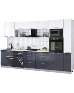 Кухонный гарнитур Интерлиния Мила Gloss 3.3-ПМ1