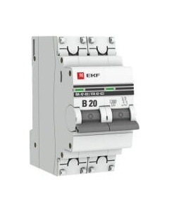 Выключатель автоматический EKF PROxima 2P 20А (В) 4.5kA ВА 47-63 / mcb4763-2-20B-pro Ekf