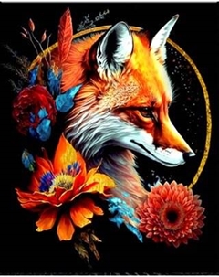 Картина по номерам Флюид Лиса в цветах 40x50 / BHR0587