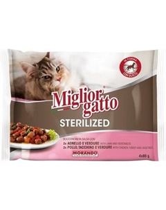 Влажный корм для кошек Miglior Sterilized Кусочки в соусе