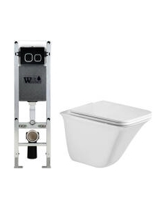 Унитаз подвесной с инсталляцией WeltWasser Amberg 350 ST + Rotbach 004 GL-WT + Amberg RD-BL Weltwasser