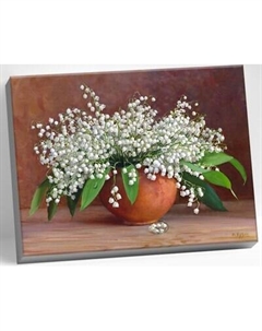 Картина по номерам Молли Бузин. Букет из ландышей в горшочке 40x50 / HR0737 Molli