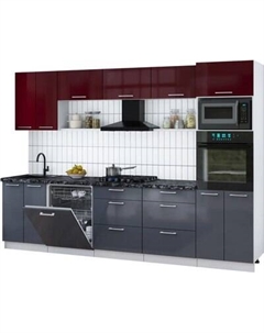 Кухонный гарнитур Интерлиния Мила Gloss 3.0-ПМ1