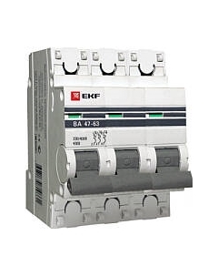 Выключатель автоматический EKF ВА 47-63 3Р 3А (C) PROxima / mcb4763-3-03C-pro Ekf