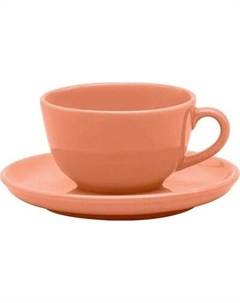 Чашка с блюдцем Oxford Flat Shape Apricot 136080 AO04-1A03