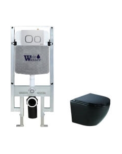 Унитаз подвесной с инсталляцией WeltWasser Amberg 497 ST + Merzbach 043 MT-BL + Amberg RD-CR Weltwasser