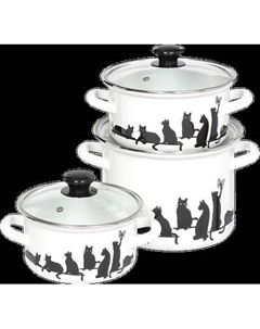 Набор кастрюль КМЗ Кошечки-5-1-Экстра / 51904 Кмз
