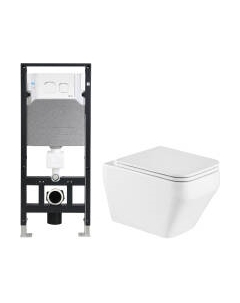 Унитаз подвесной с инсталляцией WeltWasser Amberg 506 + Hofbach 041 GL-WT + Amberg RD-WT Weltwasser