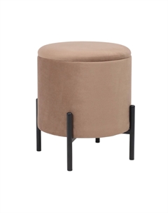 Стул-пуф BOOT серо-бежевый велюр MY 180G-13/черный Akshome