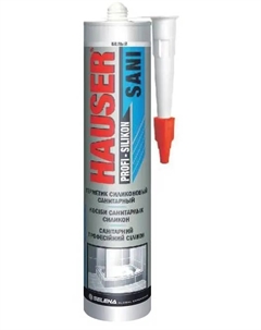 Герметик силиконовый санитарный SANI белый 260мл Hauser
