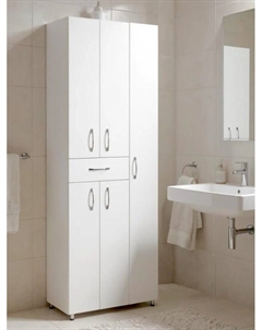 Шкаф - пенал напольный для ванной комнаты «», с отделением для одежды, 1910×600×266 мм, цвет белый Клик мебель
