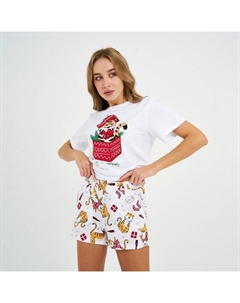 Пижама женская новогодняя (футболка и шорты) «Тигры» р.44-46 Kaftan