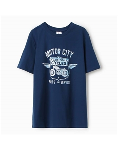 Футболка мужская MOTOR CITY, цвет тёмно-синий, размер 54 Текстиль центр
