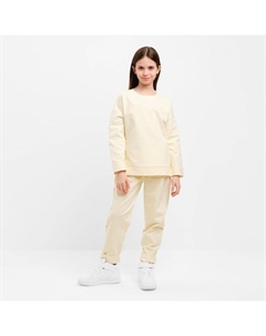 Костюм детский (свитшот, брюки) цвет молочный, рост 146 см Minaku
