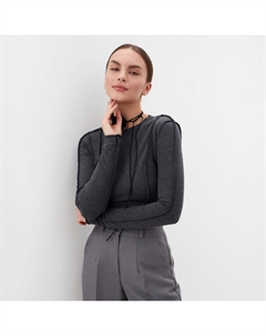 Лонгслив женский с декоративными швами, размер 44, серый Mist