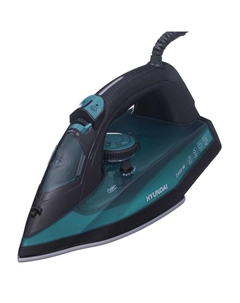 Утюг Hyundai H-SI01124, 2600 Вт, керамическая подошва, 25 г/мин, 420 мл, чёрно-зелёный