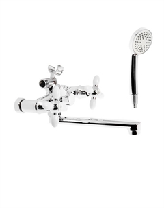 Смеситель для ванны Accoona A6482G, двухвентильный, белый/хром