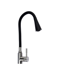 Смеситель для кухни Accoona A9890F-3, однорычажный, гибкий излив, 2 режима, черный