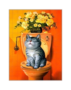 Алмазная мозаика «Усатый умничка» 30 × 40 см, 35 цветов + наклейка Milato