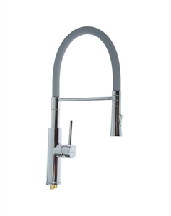 Смеситель для кухни Accoona A4890T-1, однорычажный, латунь, серый/хром