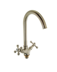 Смеситель для кухни Accoona A4571A, двухвентильный, с гайкой, латунь, сатин