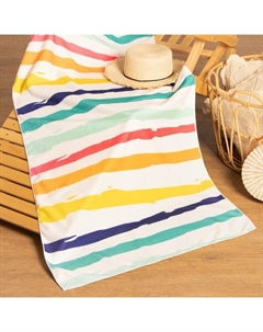 Полотенце пляжное "Rainbow stripes" 70*140 см,100%п/э, 250гр/м2 Этель